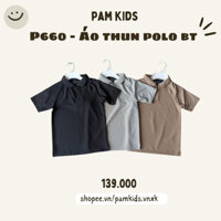 Pamkids P660 Áo polo bé trai hàng VNXK dư xịn màu trơn