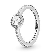 Pandora Jewelry Classic Sparkle Halo Cubic Zirconia Ring in Sterling Silver, Size 7.5