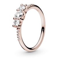 Pandora Jewelry Clear Three-Stone Cubic Zirconia Ring in Pandora Rose