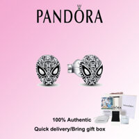 Pandora S925 Sterling Silver Marvel Spider-Man Mặt nạ Pavé Bông tai