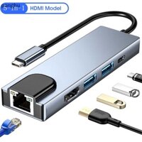 [Panghu] Bộ chuyển đổi USB C Hub Type C sang 4K HDMI tương thích RJ45 Network 100M Ethernet Lan Cổng sạc cho Macbook Pro [VN]
