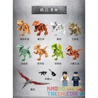 PanlosBrick 18401-1 Panlos Brick 18401-1 non Lego DINOSAUR 9 MÔ HÌNH MINIFIGURE 2 bộ đồ chơi xếp lắp ráp ghép mô hình Jurassic World DINOSAUR WORLD Thế Giới Khủng Long 102 khối