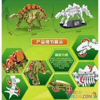 PanlosBrick 612004 Panlos Brick 612004 JIANLONG. bộ đồ chơi xếp lắp ráp ghép mô hình Dino DINOSAURIA STEGOSAURUS Khủng Long 906 khối