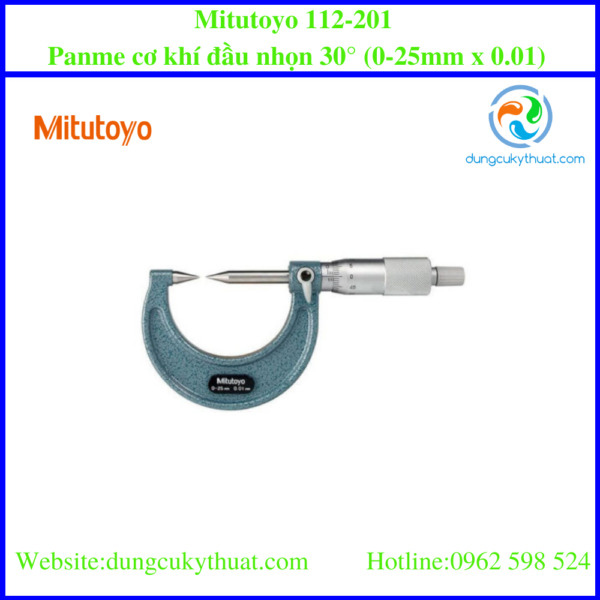 Panme đo ngoài cơ khí đầu nhọn Mitutoyo 112-201