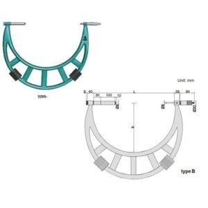 Panme đo ngoài cơ khí với phần đe có thể mở rộng Insize 3205-1000 900-1000mm/0.01