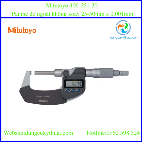Panme đo ngoài điện tử trục không xoay Mitutoyo 406-251-30