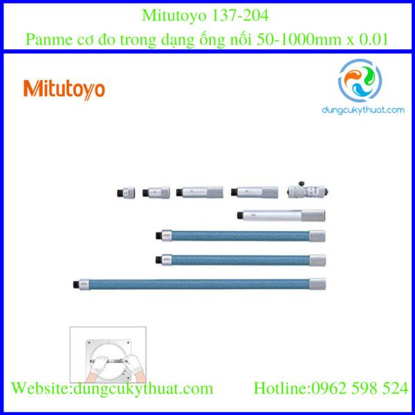 Panme đo ống trong cơ Mitutoyo 137204 - 50~1000mm/0.01mm
