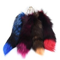 Panpia Lớn Cáo Đuôi Móc Khóa Lông sel Xe Chìa Khóa Túi Charm 4 Màu Móc Khóa HEVN