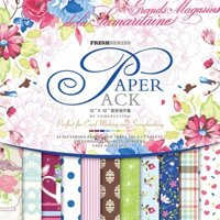 Paper Pack PS015 kích thước 305x305mm - Giấy họa tiết hoa, trơn dùng trang trí Scrapbook, thiệp