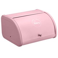PARANTA Bread Box Bin For Kitchen Counter Large Farmhouse with Stainless Steel Roll Up Lid For Easy Kitchen Counter Storage Bread Bin Holder Pink 1...