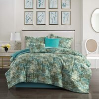 Park Lane Sydney 6 Piece Comforter Set, Teal, King