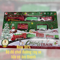 (Pass 95% )Đồ Chơi Xe Lửa Tàu Hỏa Chạy Trên Đường Ray Có Âm Thanh Giáng Sinh Cho Bé
