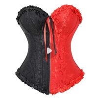 pass áo corset đỏ đen