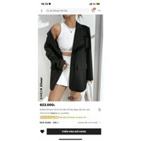 Pass áo khoác nam dáng blazer màu đen size XL của Shein