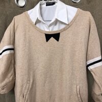 PASS áo nỉ BÒ SỮA BY BOO size M màu be