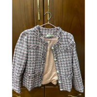 pass áo tweed  màu tím có lót size s