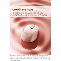 Pass Chuột không dây pin sạc SIDOTECH M8 PLUS cute hồng silent chống ồn tắt âm wireless máy tính laptop