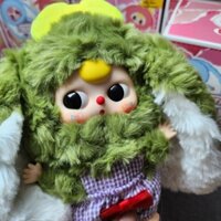 [PASS-ĐÃ KHUI] BABYTHREE MACARON V2 - Thỏ tai cụp xanh rêu, tóc vàng, mặt ngây thơ