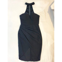 Pass đầm body cổ lọ cúp ngực màu đen size dưới 55kg