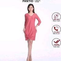 Pass Đầm công sở dài tay cổ tim chân váy chun PANTIO hồng sz M