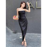 pass đầm lụa satin (màu đen)