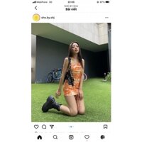 Pass Đầm ôm SheByShj vải loang màu cam - Killa Dress