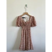 Pass Đầm Voan Hoa Nhí Trắng Đỏ Size S có Chun Eo Xinh Xắn của Dottie
