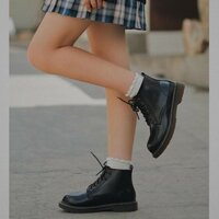 [Pass] Giày boot cao cổ da bò (màu đen)