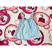 (PASS QUẦN ÁO) Áo 2 dây Denimco dây bèo nhún dáng xoè denim