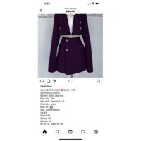 Pass set vest croptop 2hand màu tím