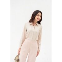 (Pass) Sơ mi cổ đức nẹp giấu khuy tay măng séc Tiin Store