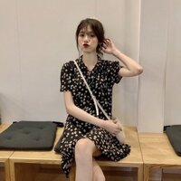 Pass Váy hoa cúc hoạ mi đen