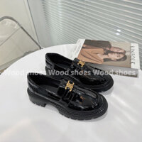 [passs đồ giá siu rẻ ]Giày da lười nữ loafer mũi tròn phong cách Retro cao cấp