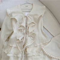 PASS/THANH LÝ Set áo + chân váy bèo viền tiểu thư