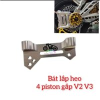pát heo dầu 4 piston lắp gắp cnc v2,cnc v3 xe điện (lắp heo dầu 4 piston lỗ trụ)