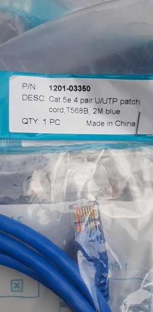 Patch Cord UTP Cat.5e 2.0m, 2 đầu đúc RJ45