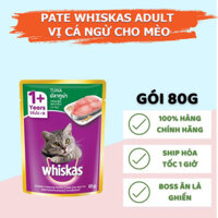 Pate Cho Mèo Lớn, Pate Whiskas Adult Cá Ngừ Cho Mèo Túi 12 Gói x 80g - 1 Gói