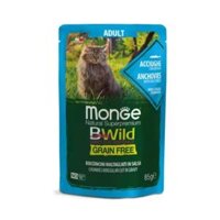 Pate cho mèo Monge Bwild – Pouches – Chunkies Adult Anchovies With Vegetables (vị Cá cơm và rau) 85gr