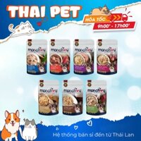 Pate Chó Monchou 70gx12 gói từ Thịt Xé Chứa Krill oil bổ não