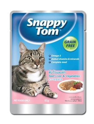 Pate gói cho mèo Snappy Tom vị gan bò & rau củ 85g