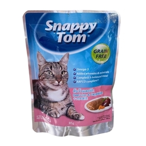 Pate gói cho mèo Snappy Tom vị gan bò & rau củ 85g