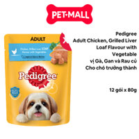 Pate Pedigree Adult Chicken, Grilled Liver Loaf Flavour with Vegetable 80g- Hộp 12 gói Petmall