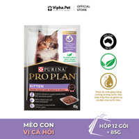 Pate Purina Pro Plan cho mèo con vị cá hồi (hộp 12 gói x 85g)