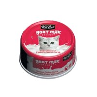 Pate sữa dê Kitcat Goat Milk vị gà xé và cá hun khói cho mèo