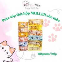 Pate súp thịt hộp MULLER cho mèo PATE LON THỊT THẬT NƯỚC SÚP ĐẬM ĐÀ 80g. Loại 10 lon.