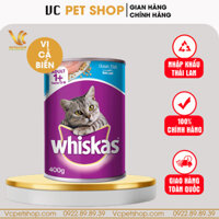 Pate Whiskas 400g dạng lon cho mèo lớn vị cá biển