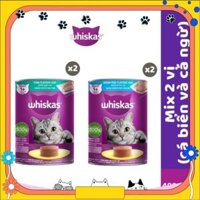 Pate WHISKAS Combo thức Ăn Cho Mèo Trưởng Thành Mix 2 Vị 400G (dạng lon) - Hỏa Tốc Vũng tàu