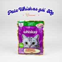 Pate Whiskas gói 80g Cho Mèo Con & Mèo Trưởng Thành (hộp 14 gói)