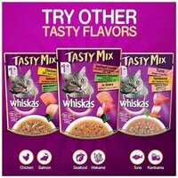 Pate Whiskas Tasty Mix cho mèo lớn dạng sốt gói 70g combo 6 gói mix/ 12 gói mix vị