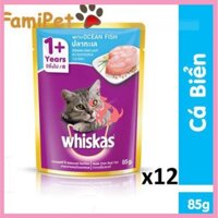 Pate Whiskas Vị Cá Biển 85g Cho Mèo Lớn - Combo 12 gói